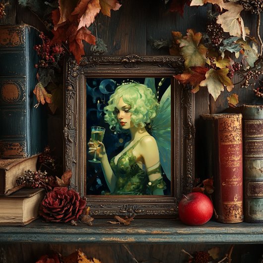 Mooie groene fee  stijl kunst poster