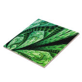 Mooie groene fractal ontwerp digitale kunst tegeltje (Zijkant)