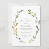 Mooie groene gebladerte repetitie diner uitnodigin kaart (Voorkant)