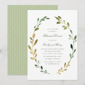 Mooie groene gebladerte repetitie diner uitnodigin kaart (Voorkant / Achterkant)