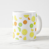 Mooie groene & gele citroen grote koffiekop (Voorkant rechts)