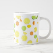 Mooie groene & gele citroen grote koffiekop (Rechts)