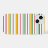 Mooie groene gele strepen iPhone 15 case (Achterkant horizontaal)