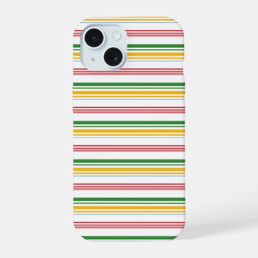 Mooie groene gele strepen iPhone 15 case (Achterkant)