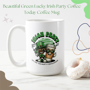Mooie groene gelukkige Ierse feestkoffie vandaag Koffiemok