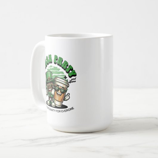 Mooie groene gelukkige Ierse feestkoffie vandaag Koffiemok (Voorkant links)