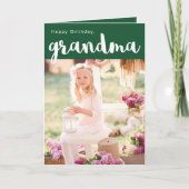 Mooie groene gelukkige verjaardag Grootmafoto Kaart (Voorkant)