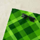 Mooie groene geruite badhanddoek (In situ)