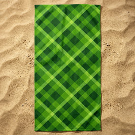 Mooie groene geruite badhanddoek