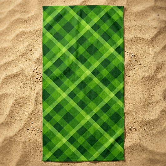 Mooie groene geruite badhanddoek