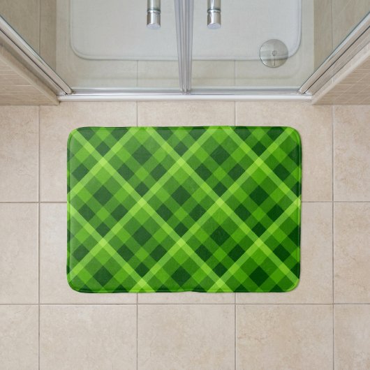 Mooie groene geruite badmat medium
