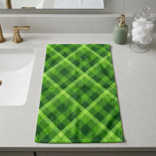 Mooie groene geruite handdoek van bomen