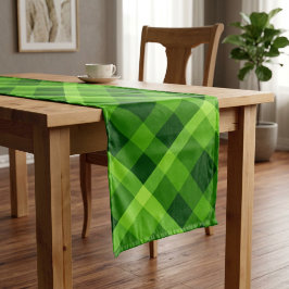 Mooie groene geruite kleine tafelloper