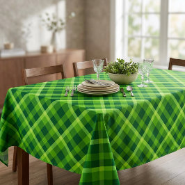 Mooie groene geruite tafelkleed van gemiddelde gro