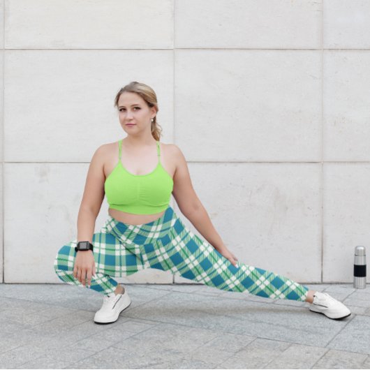 Mooie groene geruite yogabroek leggings