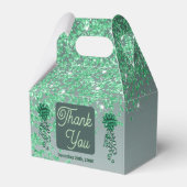 Mooie groene glitter & lint 60e verjaardag bedankdoosjes (Achterkant)