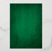 Mooie groene gouden feestdag Folie Folie Uitnodiging (Achterkant)