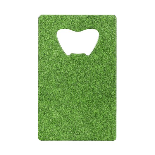Mooie groene grastextuur vanaf golfbaan creditkaart flessenopener (Voorkant)