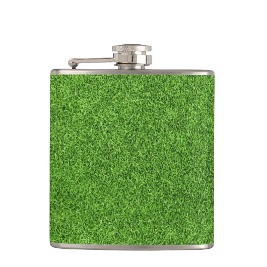 Mooie groene grastextuur vanaf golfbaan heupfles (Voorkant)