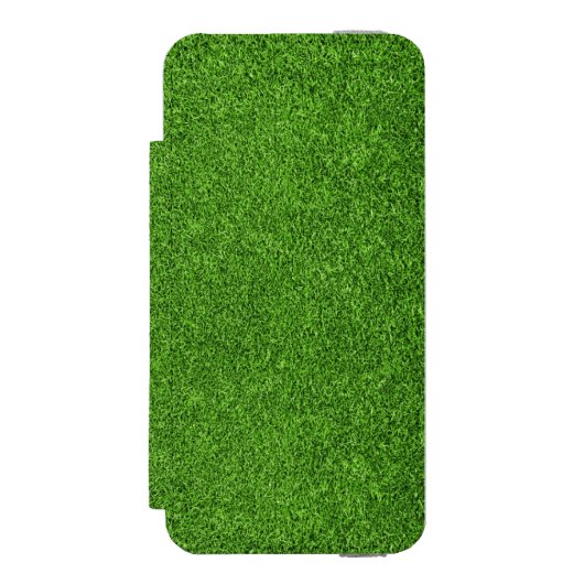 Mooie groene grastextuur vanaf golfbaan incipio iPhone portemonnee hoesje (Voorkant Agenda)