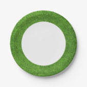 Mooie groene grastextuur vanaf golfbaan papieren bordje (Voorkant)