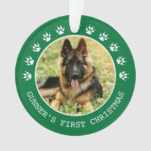 Mooie groene hondenpootafdrukken fotolijst Kerstmi Ornament (voorkant)