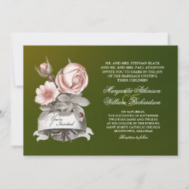 Mooie  groene huwelijksuitnodigingen kaart