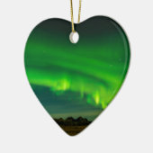 Mooie groene IJslandse noordelijke lichten Keramisch Ornament (Links)