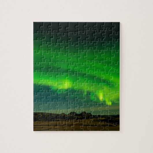Mooie groene IJslandse noordelijke lichten Legpuzzel (Verticaal)