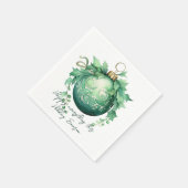 Mooie groene kerstbal sneeuwval servet (Hoek)