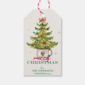 Mooie Groene Kerstboom in Pot Kerstcadeautje Cadeaulabel (Voorkant)
