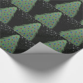 Mooie groene kerstboomschilderingen cadeaupapier (Hoek)