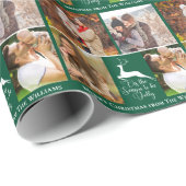 Mooie groene kerstrenrendierfoto's collage cadeaupapier (Rol Hoek)