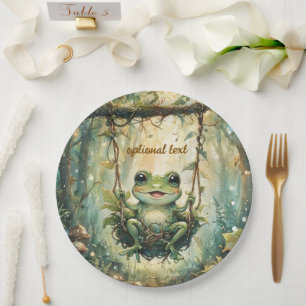 Mooie Groene Kikker Baby Shower Borden Papieren Bordje