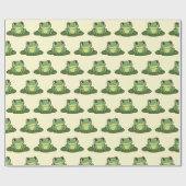 Mooie groene kikker feest inpakpapier (Vlak)