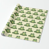 Mooie groene kikker feest inpakpapier (Uitgerold)