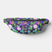 Mooie Groene Kikkers Paarse Monogram Fanny Pack Heuptasje (Liggend)