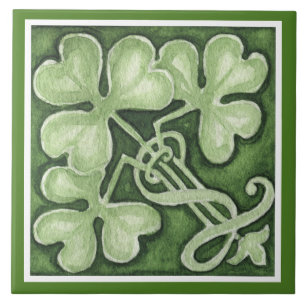 Mooie groene klavertje vier Ierse Keltische klaver Tegeltje