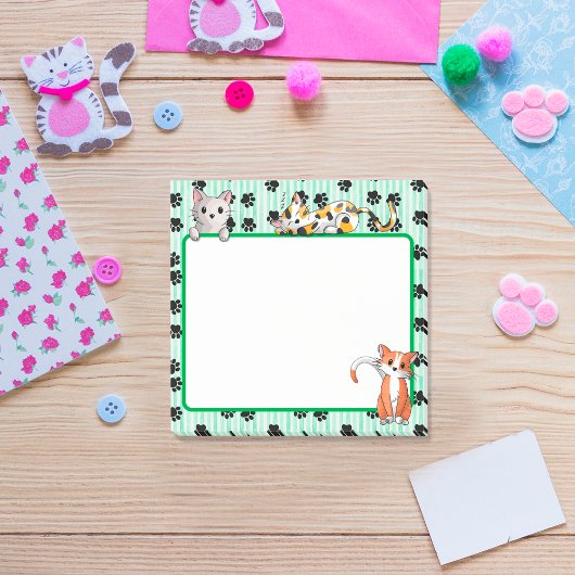 Mooie Groene kleur met poten schattige kittens Post-it® Notes