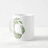 Mooie groene lauwerkrans. koffiemok (Voorkant links)