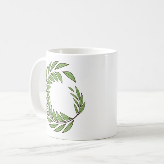 Mooie groene lauwerkrans. koffiemok (Voorkant links)