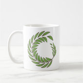 Mooie groene lauwerkrans. koffiemok (Links)