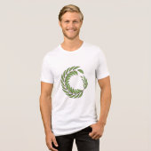 Mooie groene lauwerkrans. Tri-Blend shirt (Voorkant volledig)