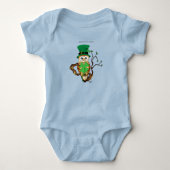 Mooie groene leuke Ierse uil Illustratie Romper (Voorkant)