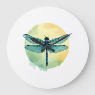 Mooie Groene Libel Aquarel Kunst Insecten Liefhebb Grote Klok