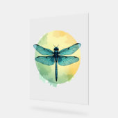 Mooie groene libel Waterverf Art Insect Lo Acryl Bord (Hoek)