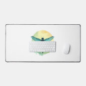 Mooie groene libel Waterverf Art Insect Lo Bureaumat (Keyboard & Muis)