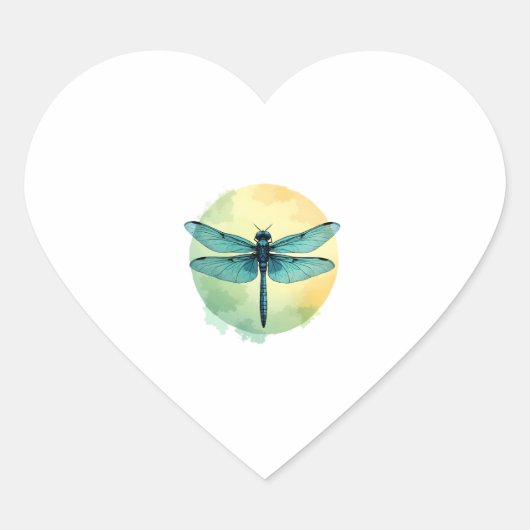 Mooie groene libel Waterverf Art Insect Lo Hart Sticker (Voorkant)