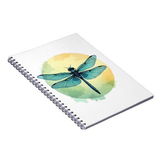 Mooie groene libel Waterverf Art Insect Lo Notitieboek (Rechterzijde)