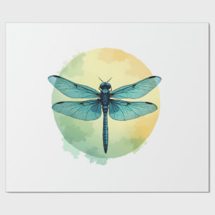 Mooie Groene Libel Waterverf Kunst Insecten Liefhe Cadeaupapier